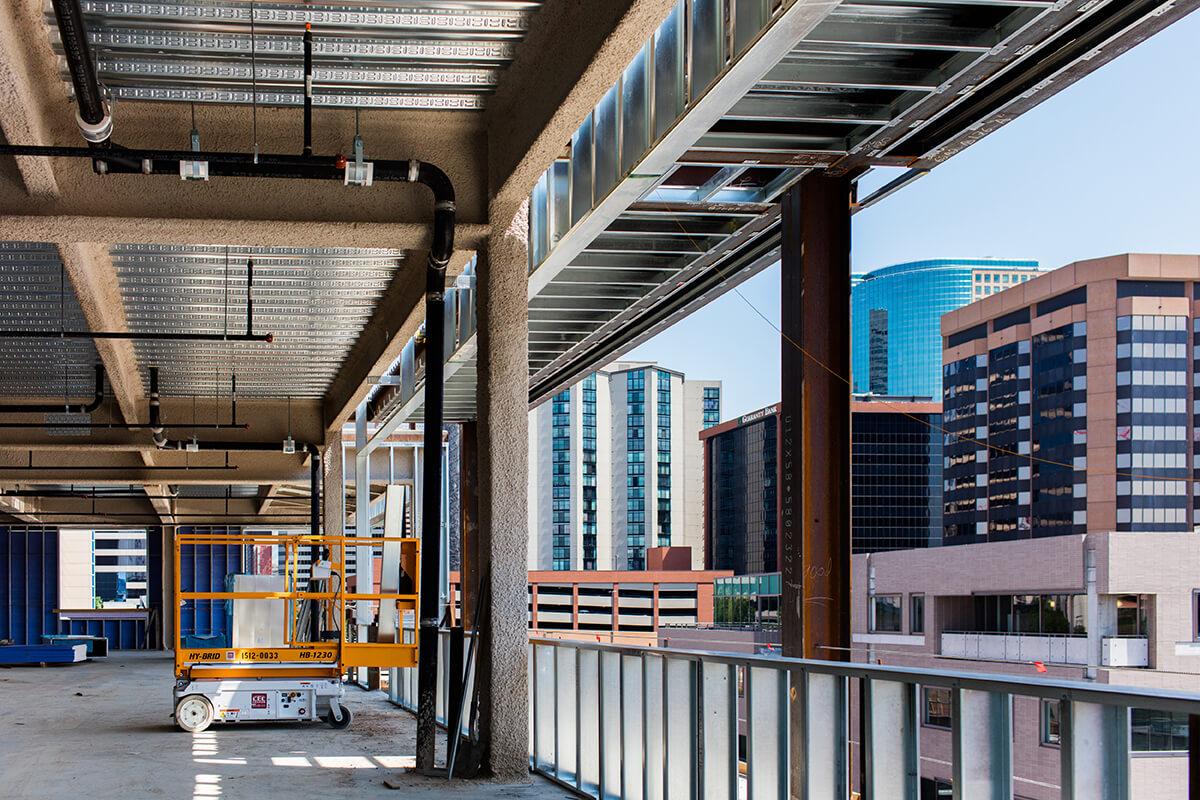 Interior construction at Dairy Block