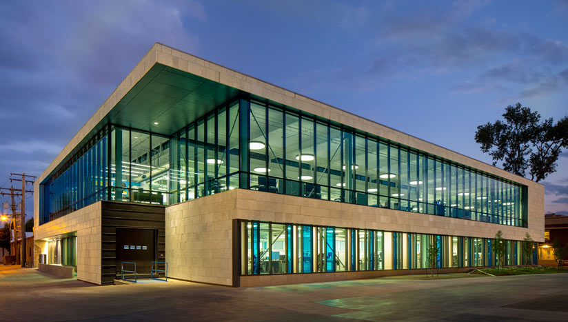 LEED Certified Denver Art Museum at Dusk Exterior