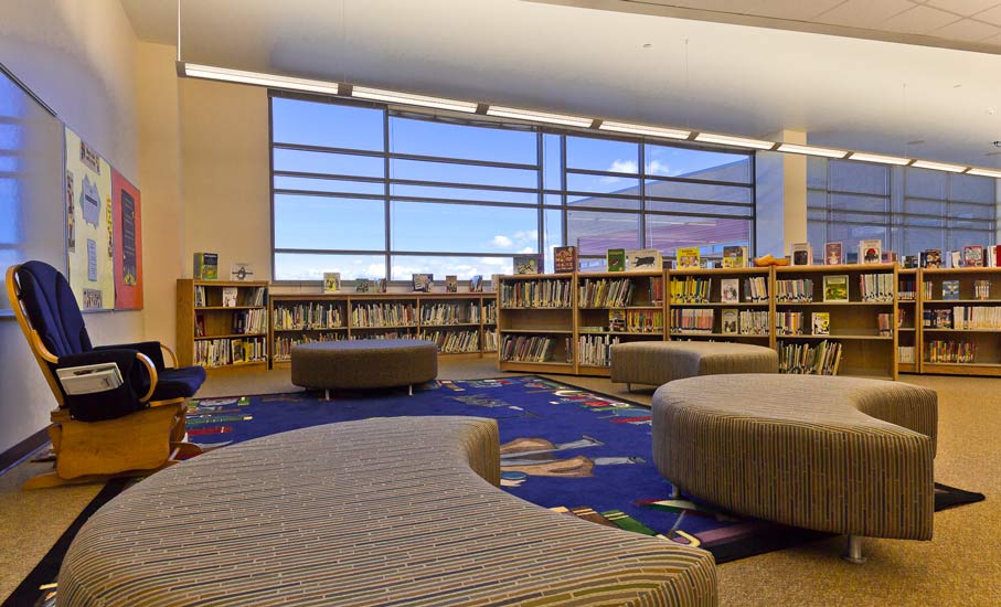 Rawlins Elementary Library built by Saunders Construction