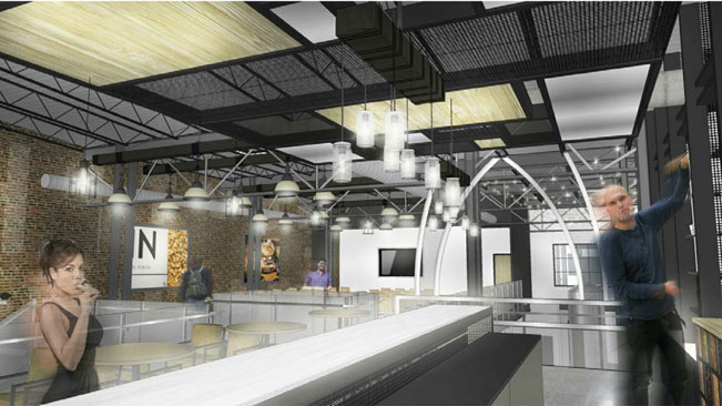 Archetype Distillery interior rendering of the bar